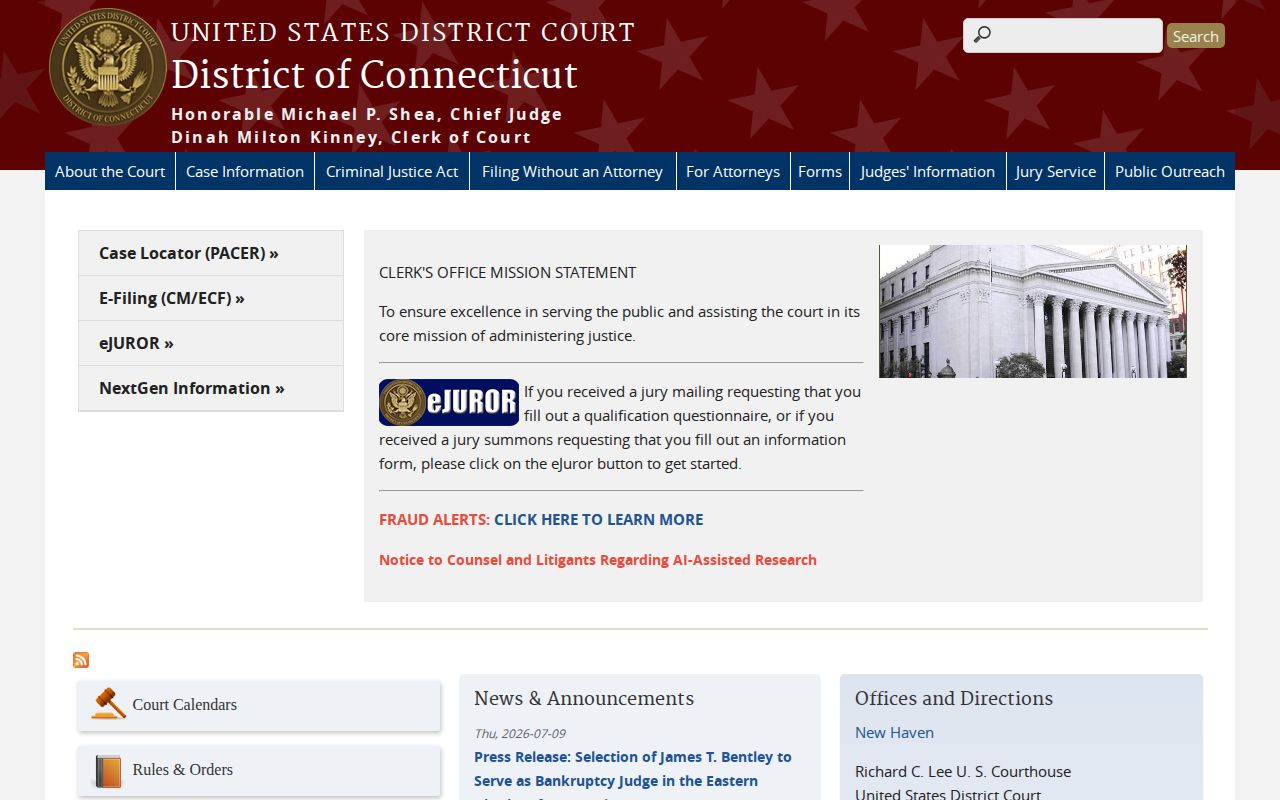 West Haven 72-hour release records through District of Connecticut federal court